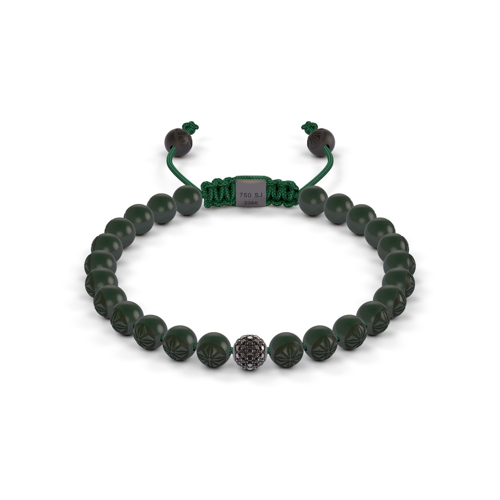 Shamballa Jewels Black Gold Diamond 6mm Non-Braided Bead Bracelet