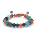 Shamballa Jewels Black Gold Diamond Emerald Carnelian & Aquamarine Multisize Non-Braided Bead Bracelet