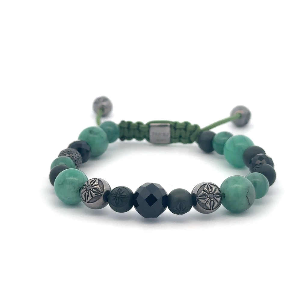 Shamballa Jewels - FF EXCLUSIVE 4/5 - Multi Size Black Gold, Black Diamond, Emerald & Ceramic Non-Braided Bracelet