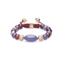 Shamballa Jewels Rose Gold Diamond Ruby Amethyst & Tanzanite Multisize Non-Braided Bead Bracelet