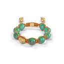 Shamballa Jewels Yellow Gold Diamond & Emerald 10mm Braided Bead Bracelet