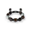 Shamballa Jewels Black Gold Diamond & Sapphire 10mm Braided Bead Bracelet