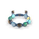 Shamballa Jewels - Black Gold Black Diamond & Mixed Semi-Precious 10mm Braided Bracelet