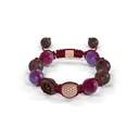 Shamballa Jewels Yellow Black & Wood Diamond Ruby & Amethyst 10mm Braided Bead Bracelet