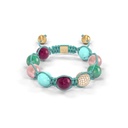 Shamballa Jewels Yellow Gold Diamond Sapphire Ruby Emerald & Turquoise 10mm Braided Bead Bracelet