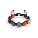 Shamballa Jewels Rose Gold Diamond Sapphire Emerald & Carnelian 10mm Braided Bead Bracelet