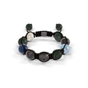 Shamballa Jewels Black Gold Diamond Sapphire & Aquamarine 10mm Braided Bead Bracelet