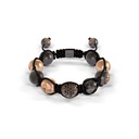 Shamballa Jewels Rose & Ceramic Diamond & Sapphire 10mm Braided Bead Bracelet