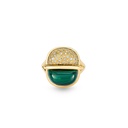 Amrita Small Round Ring In Malachite And Diamonds