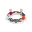 Shamballa Jewels White & Yellow Gold Diamond Sapphire Ruby Emerald Amethyst Turquoise Carnelian & Aquamarine 10mm Braided Bead Bracelet