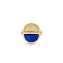 Amrita Small Round Ring In Lapis Lazuli And Diamonds