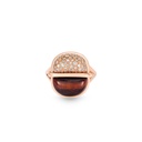 Amrita Small Round Ring In Red Tiger'S Eye And Diamonds