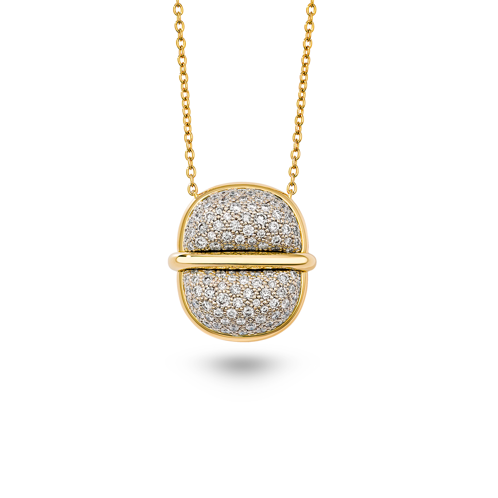 Amrita Small Round Necklace In Full Diamonds