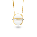 Amrita Small Round Necklace In White Ceramic