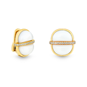 Amrita Small Round Earrings In White Ceramic