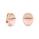 Amrita Small Round Earrings In Pink Opal And Diamonds