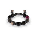 Shamballa Jewels Rose & Black Gold Diamond Sapphire Ruby & Jade 10mm Braided Bead Bracelet