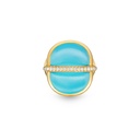 Amrita Round Ring In Sea Blue Chalcedony