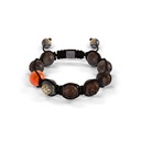 Shamballa Jewels Yellow Black & Wood Diamond & Carnelian 10mm Braided Bead Bracelet