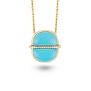 Amrita Round Necklace In Sea Blue Chalcedony