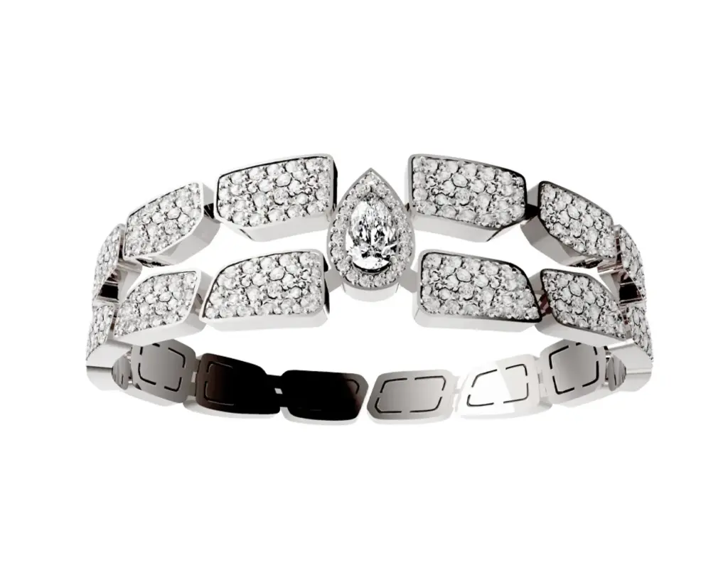 Skin Double Row Full Pavé Diamond Bracelet