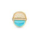 Amrita Round Ring In Sea Blue Chalcedony And Diamonds