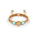 Shamballa Jewels Yellow Gold Diamond & Turquoise Multisize Braided Bead Bracelet