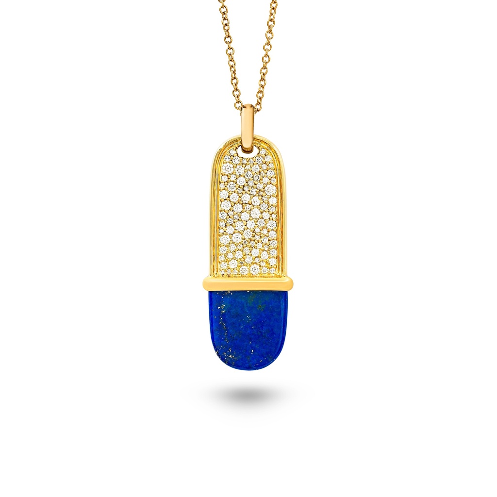 Amrita Long Tag Necklace With Lapis Lazuli
