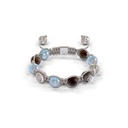 Shamballa Jewels White & Black Gold Diamond Sapphire & Aquamarine 8mm Braided Bead Bracelet