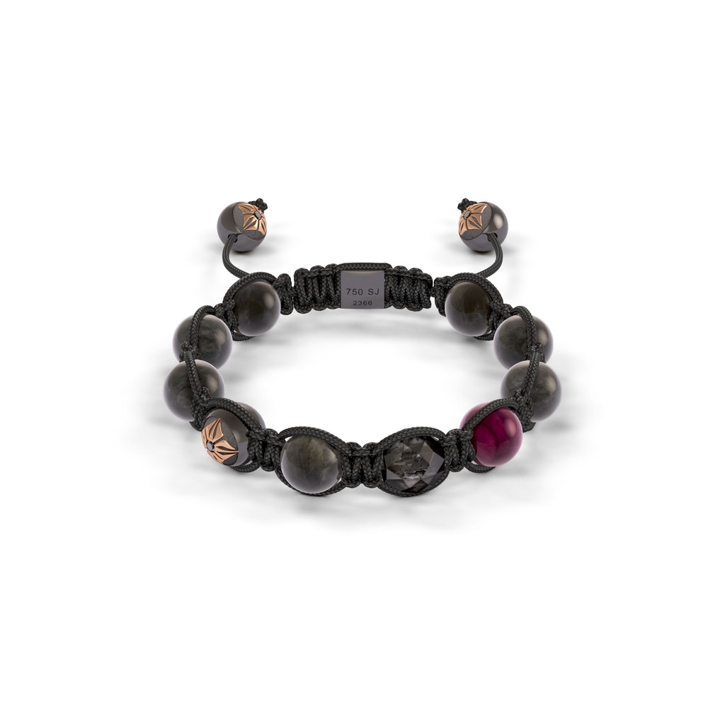 Shamballa Jewels - Rose & Black Gold 8mm Braided Bracelet
