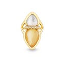 Amrita Lotus Duplet Ring In Mother Of Pearl, Citrine And White Quartz