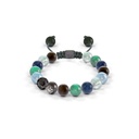 Shamballa Jewels Black & Ceramic Diamond & Sapphire 8mm Non-Braided Bead Bracelet