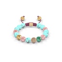 Shamballa Jewels Yellow Gold Diamond Sapphire Emerald & Turquoise 8mm Non-Braided Bead Bracelet