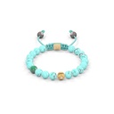 Shamballa Jewels Yellow Gold Diamond Emerald & Turquoise 6mm Non-Braided Bead Bracelet