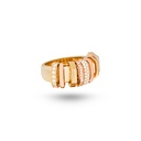 Small Akasha Ring With Gold Band And Half Diamond Links