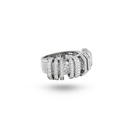 Small Akasha Ring With Pave On Band And Full Diamond Links