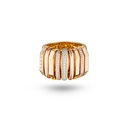 Akasha Ring With Gold Band And Half Diamond Links