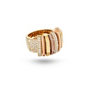 Akasha Ring With Pave On Band And Half Diamond Links