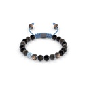 Shamballa Jewels Yellow Gold Diamond Sapphire Jade & Aquamarine 6mm Non-Braided Bead Bracelet