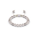 Shamballa Jewels White Gold Diamond 6mm Non-Braided Bead Bracelet