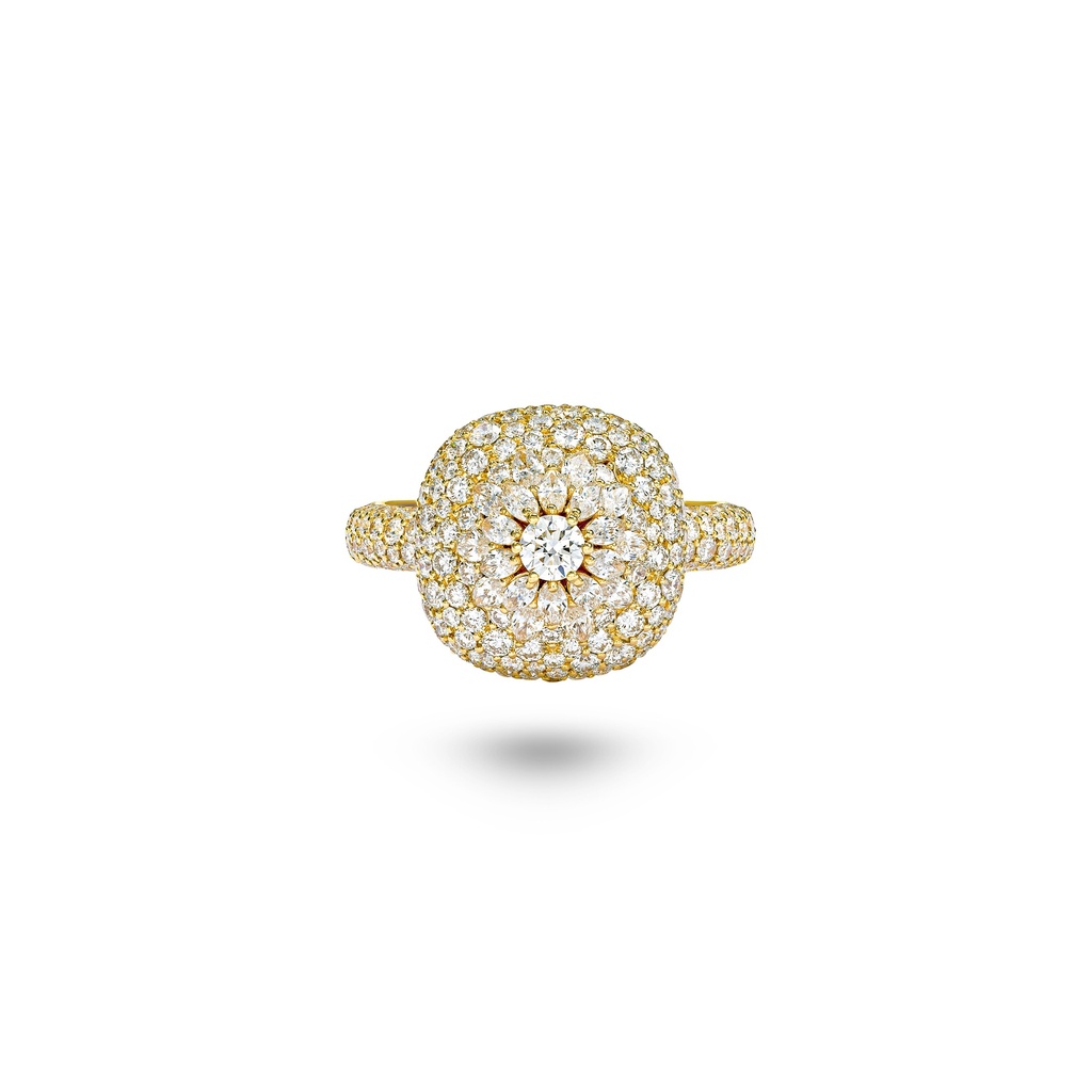 Daisy Cushion Ring In Full Diamonds