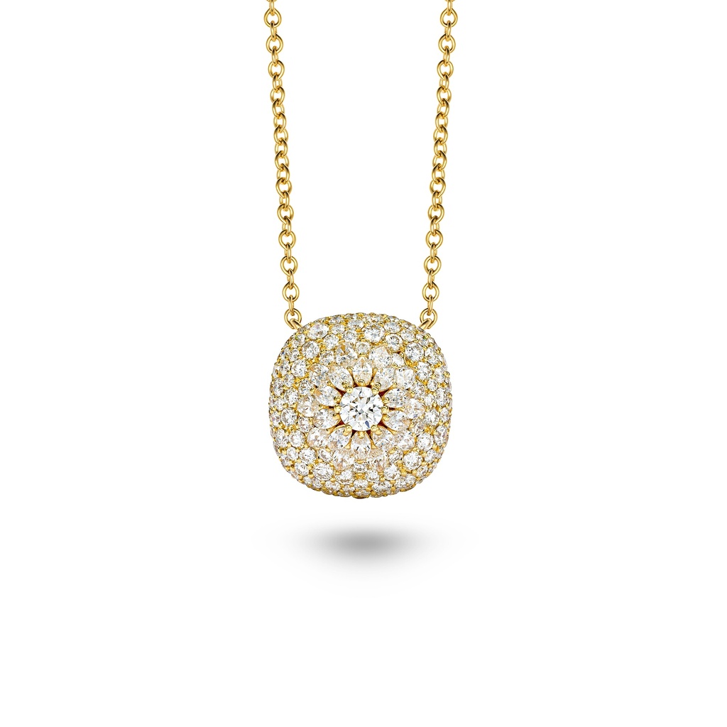 Daisy Cushion Necklace In Full Diamonds