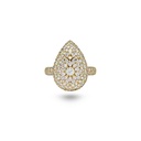Daisy Pear-Shape Ring In Full Diamonds