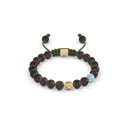 Shamballa Jewels Yellow & Wood Diamond & Aquamarine 6mm Non-Braided Bead Bracelet
