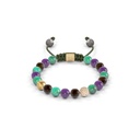 Shamballa Jewels Yellow Gold Diamond Sapphire Emerald & Amethyst 6mm Non-Braided Bead Bracelet
