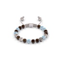 Shamballa Jewels White Gold Diamond Sapphire Emerald & Aquamarine 6mm Non-Braided Bead Bracelet