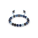 Shamballa Jewels Black Gold Diamond Sapphire & Aquamarine 6mm Non-Braided Bead Bracelet