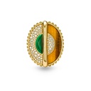As Above So Below Ring In Malachite, Tiger'S Eyes And Diamond