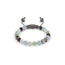 Shamballa Jewels White & Black Gold Diamond Sapphire Aquamarine & Moonstone 6mm Non-Braided Bead Bracelet