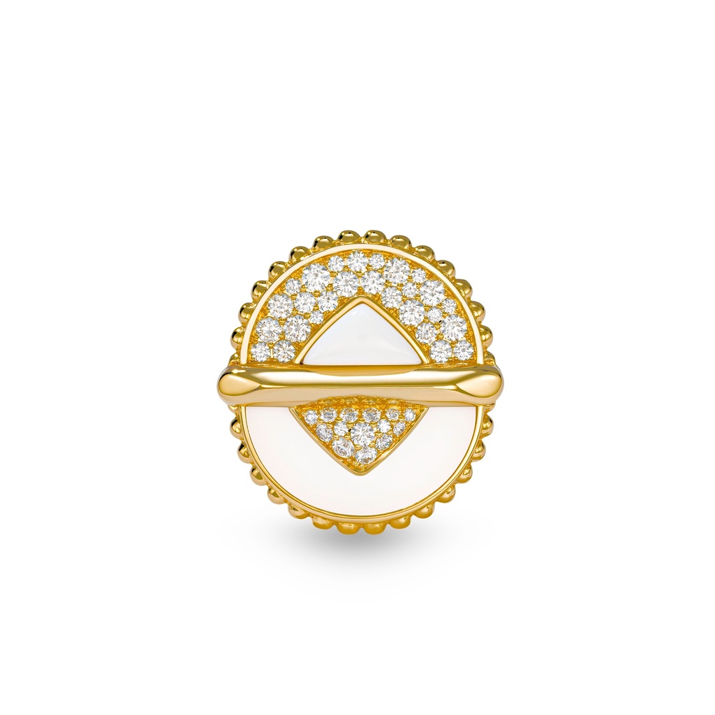 Vice Versa Ring In White Ceramic